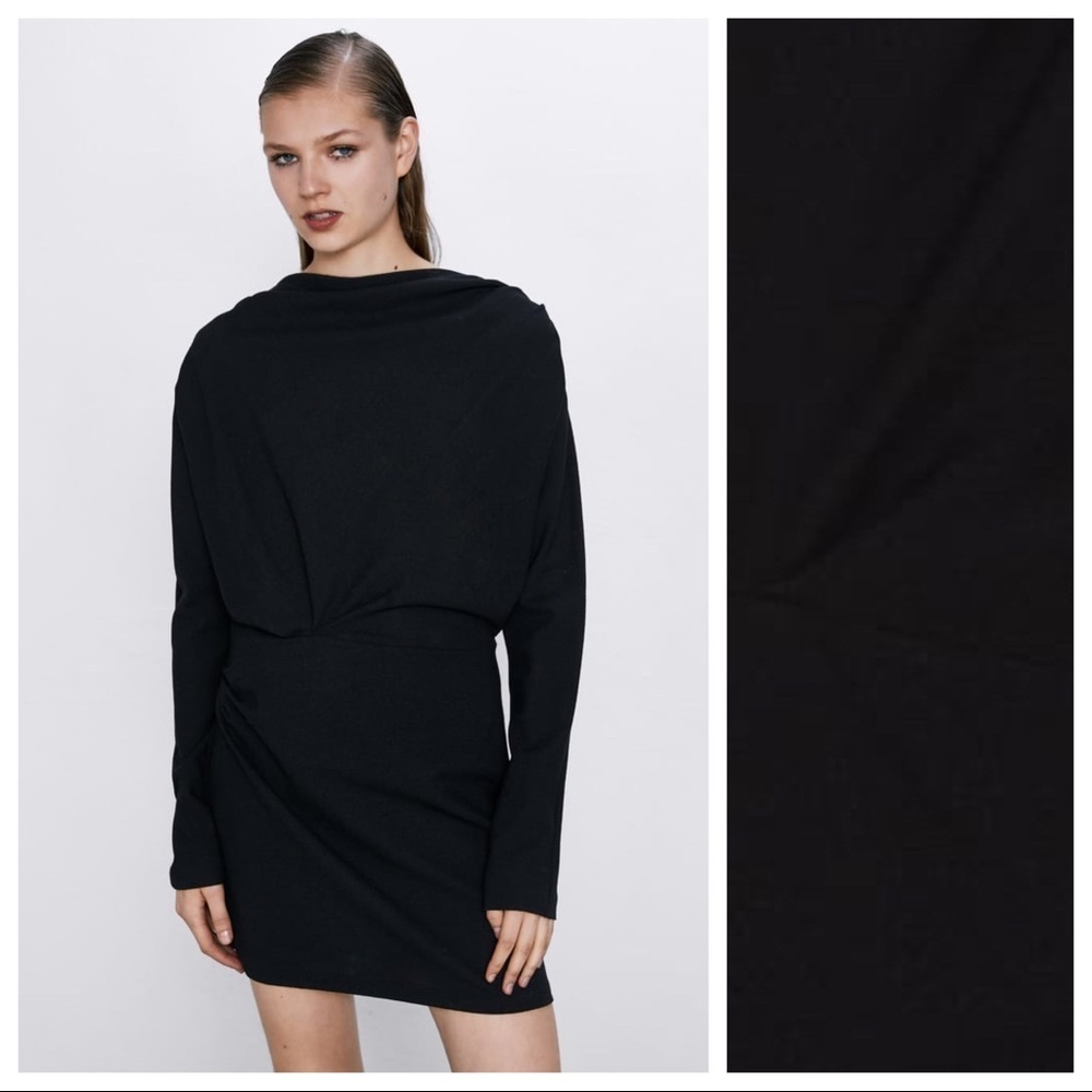 🌹NWT. Zara Wool Draped Mini Dress. Size XS.